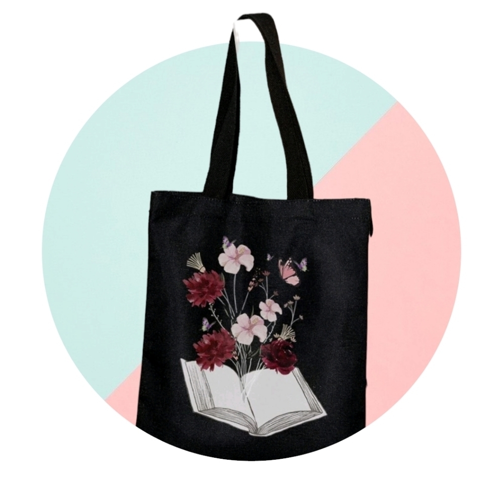 NEW! Floral graphic Tote Bag - Picture 3 of 8